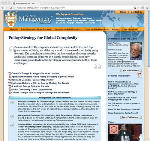 Policy/Strategy for Global Complexity page