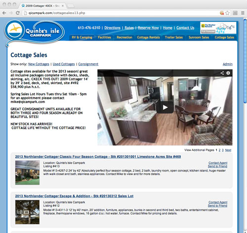 Cottage Sales page